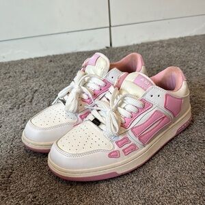 Amiri White and Pink Sneakers